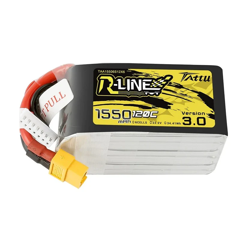 Tattu R-Line Version 3.0 1550mAh 22.2V 120C 6S1P Lipo Akku mit XT60 Stecker