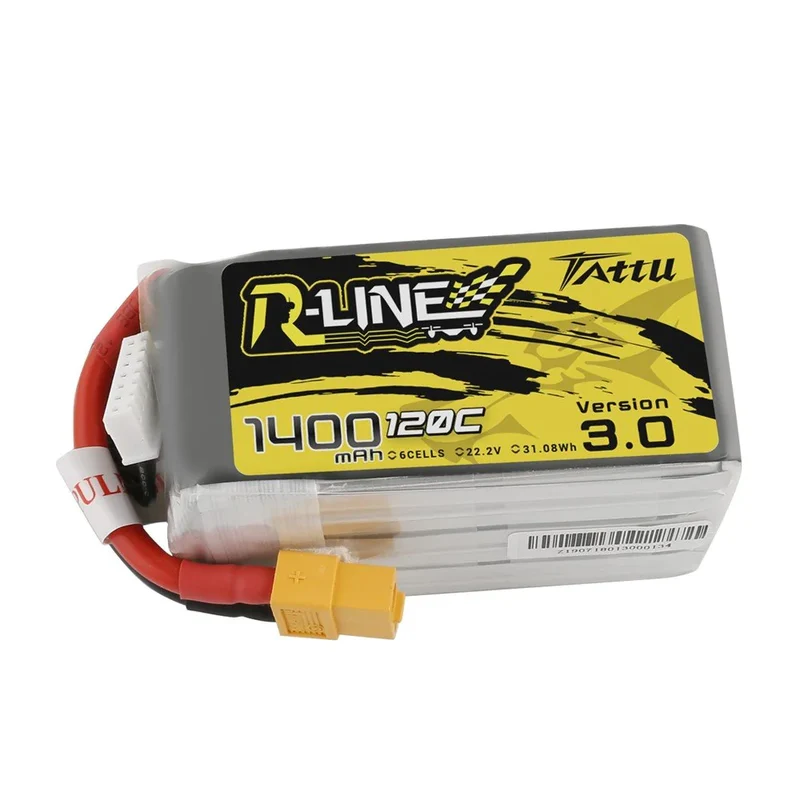 Tattu R-Line Version 3.0 1400mAh 22.2V 120C 6S1P Lipo Akku mit XT60 Stecker