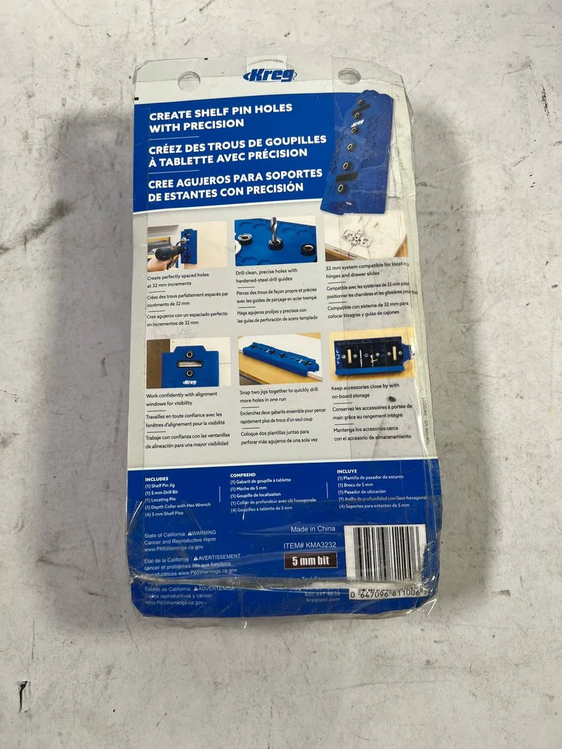 Kreg LR32 Lochreihen Bohrschablone 32 mm blau - Unvollständig