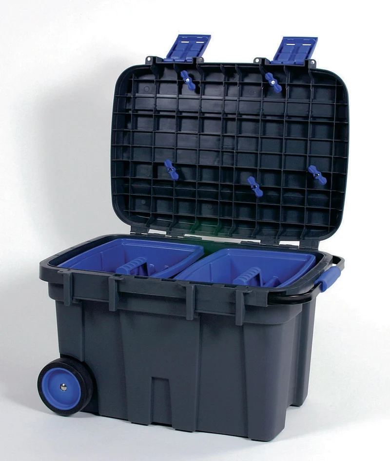 RAACO Werkzeugkiste Toolchest 75 mit Rollen und Ziehgriff, 75 Liter Volumen