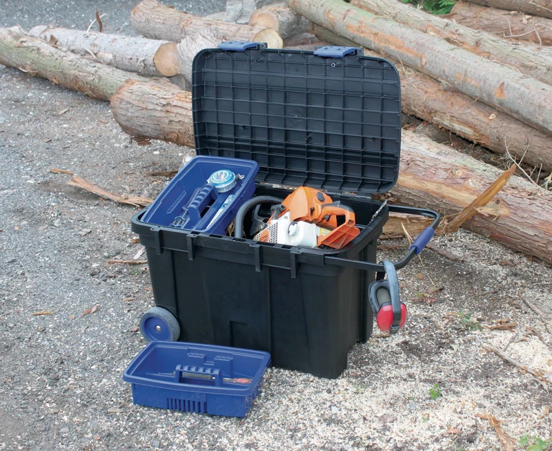 RAACO Werkzeugkiste Toolchest 75 mit Rollen und Ziehgriff, 75 Liter Volumen