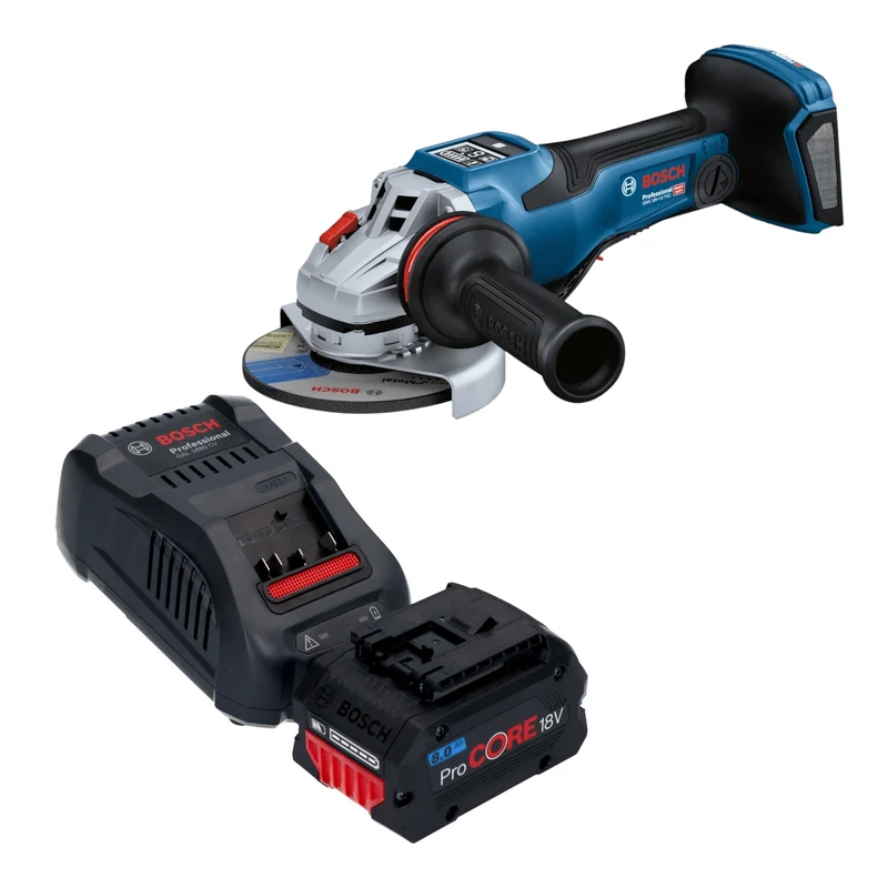 Bosch GWS 18V-15 PSC Professional Akku Winkelschleifer 18 V 125 mm BITURBO Brushless + 1x ProCORE Akku 8,0 Ah + Ladegerät