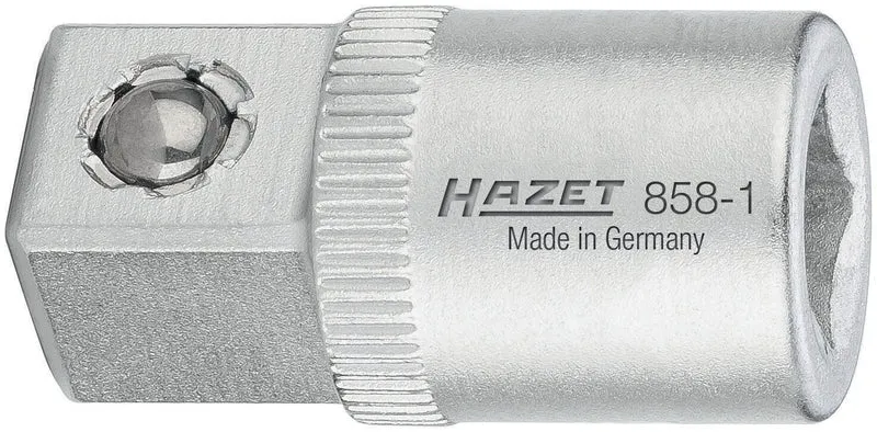 HAZET Vergrößerungsstück 858-1 – 1/4″ auf 3/8″ Antrieb, 26,5 mm, CV-Stahl verchromt