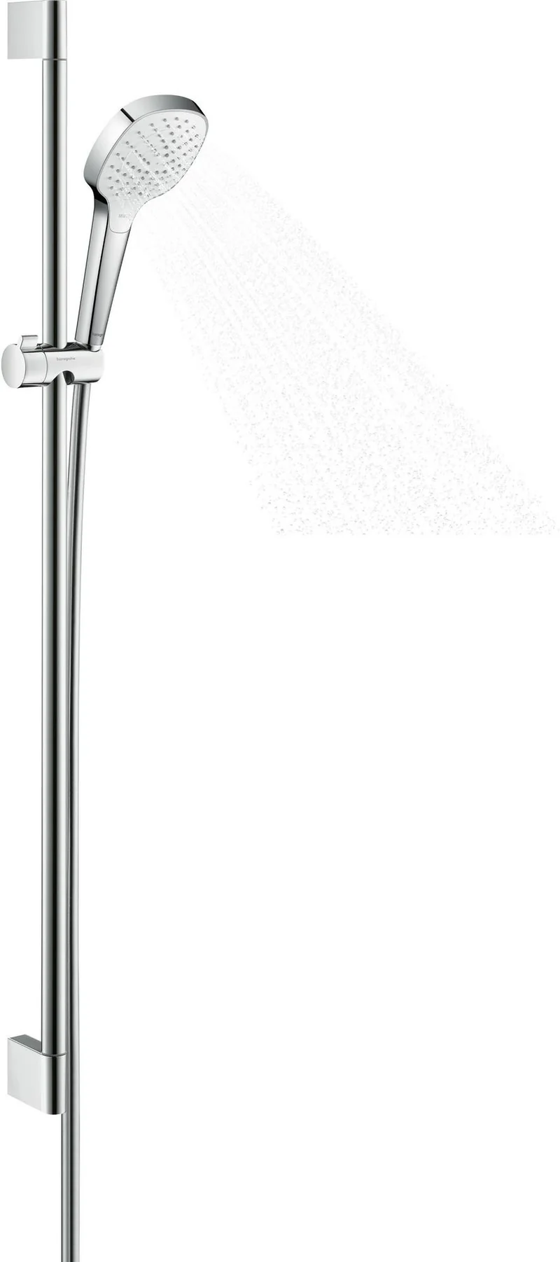 HANSGROHE Croma Select E Vario Brauseset mit Unica´Croma Stange, 3 Strahlarten, weiß/chrom