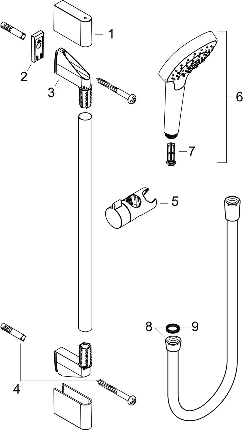 HANSGROHE Croma Select E Vario Brauseset mit Unica´Croma Stange, 3 Strahlarten, weiß/chrom