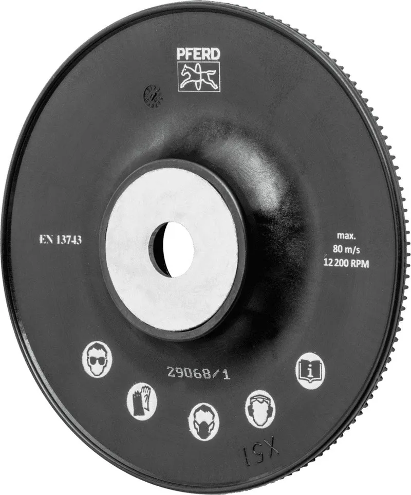 PFERD Stützteller H-GT 125 mm M14 mit Spannmutter für Winkelschleifer – Hochleistungs-Schleifteller