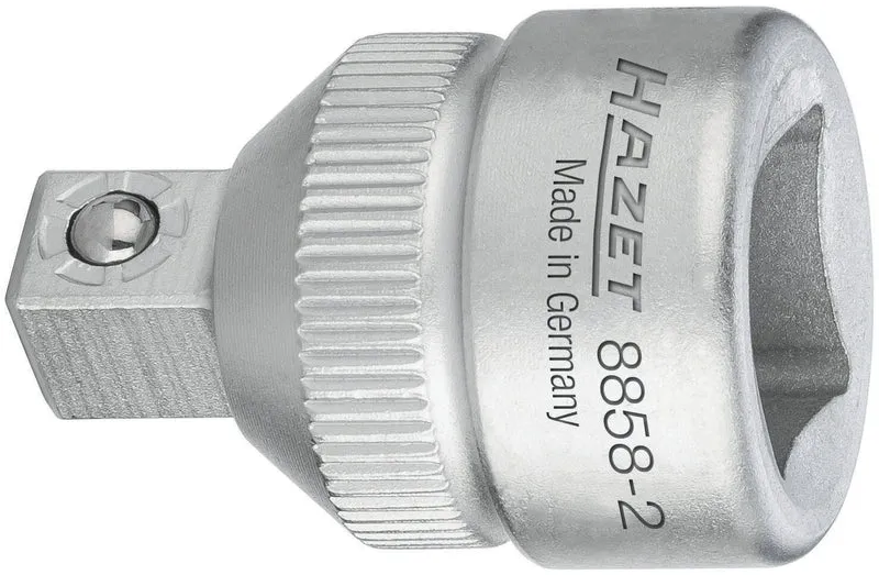 HAZET Reduzierstück 8858-2, Antrieb 3/8 Zoll auf Abtrieb 1/4 Zoll, Länge 28 mm, CV-Stahl verchromt