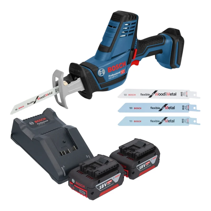 Bosch GSA 18V-LI C Professional Akku Reciprosäge Säbelsäge 18 V + 2x Akku 4,0 Ah + Ladegerät