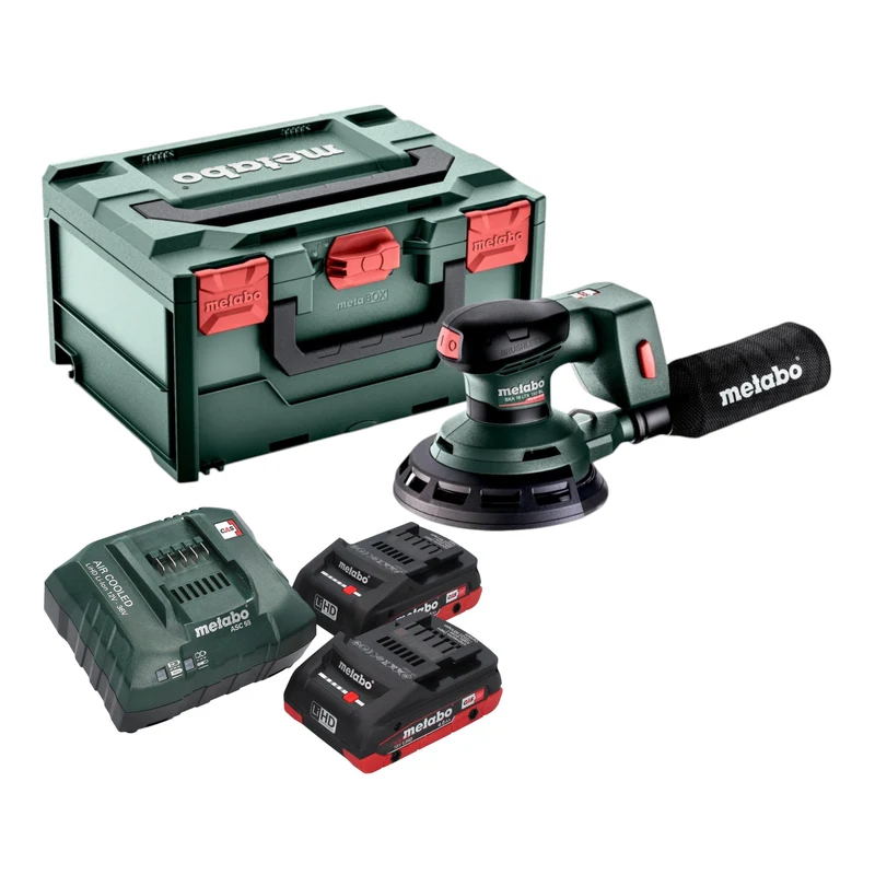 Metabo SXA 18 LTX 150 BL Akku Exzenterschleifer 18 V 150 mm Brushless + 2x LiHD Akku 4,0 Ah + Ladegerät + metaBOX