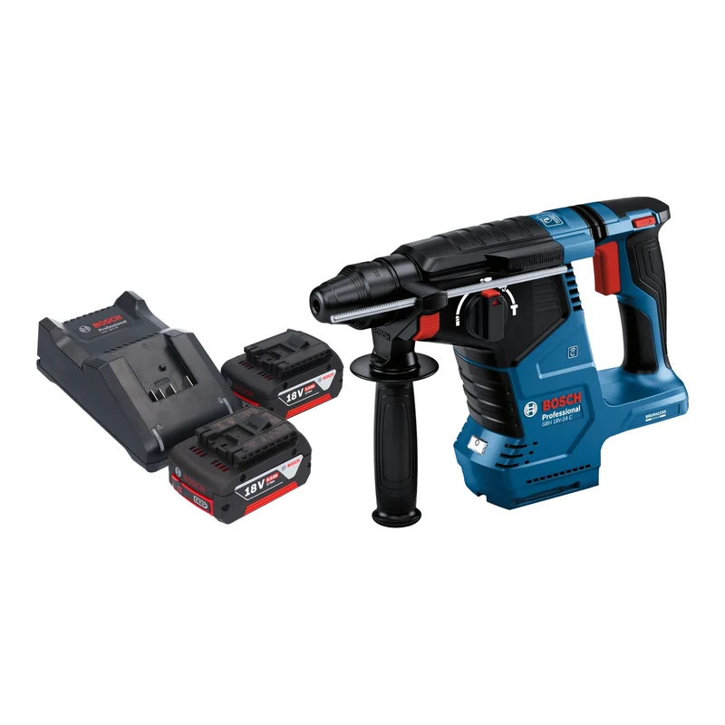 Bosch GBH 18V-24 C Professional Akku Bohrhammer 18 V 2,4 J Brushless SDS plus + 2x Akku 5,0 Ah + Ladegerät