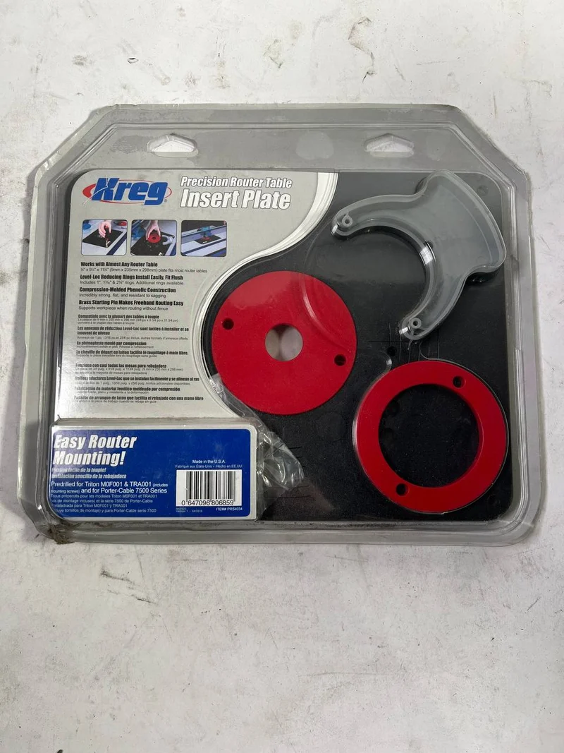 KREG PRS4034 Frästisch Einlegeplatte vorgebohrt 298 x 235 x 9 mm - Gebraucht