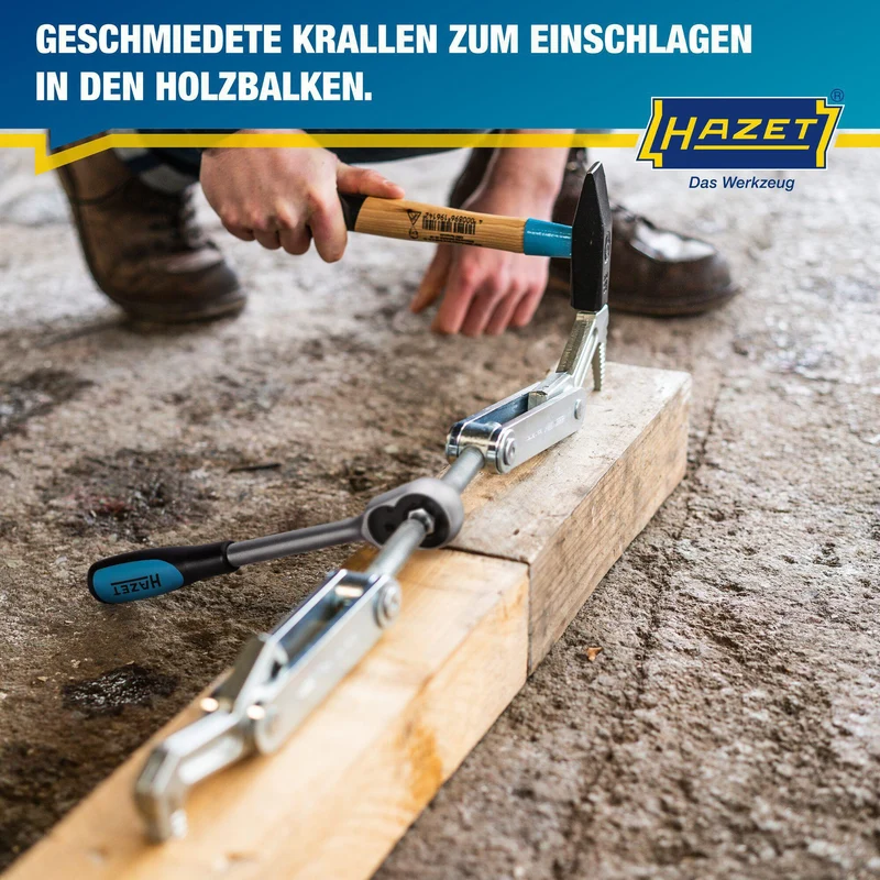 HAZET Zuggerät 1774-1 – Spannweite 115 mm, Gesamtbreite 440 mm, Umschaltknarre
