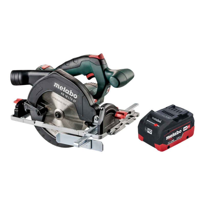 Metabo KS 18 LTX 57 Akku Handkreissäge 18 V 165 mm + 1x LiHD Akku 5,5 Ah - ohne Ladegerät