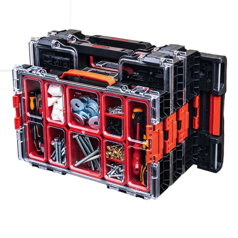 Toolbrothers RHINO XXL Multi Adapter Platte + abnehmbares Sitzpolster in Rot für Deine mobile Werkstatt