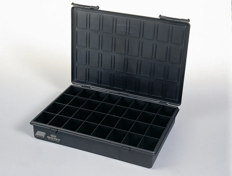 RAACO ESD Assorter 4-32 Sortimentskasten, 32 Fächer, leitfähig, 338x260x57 mm