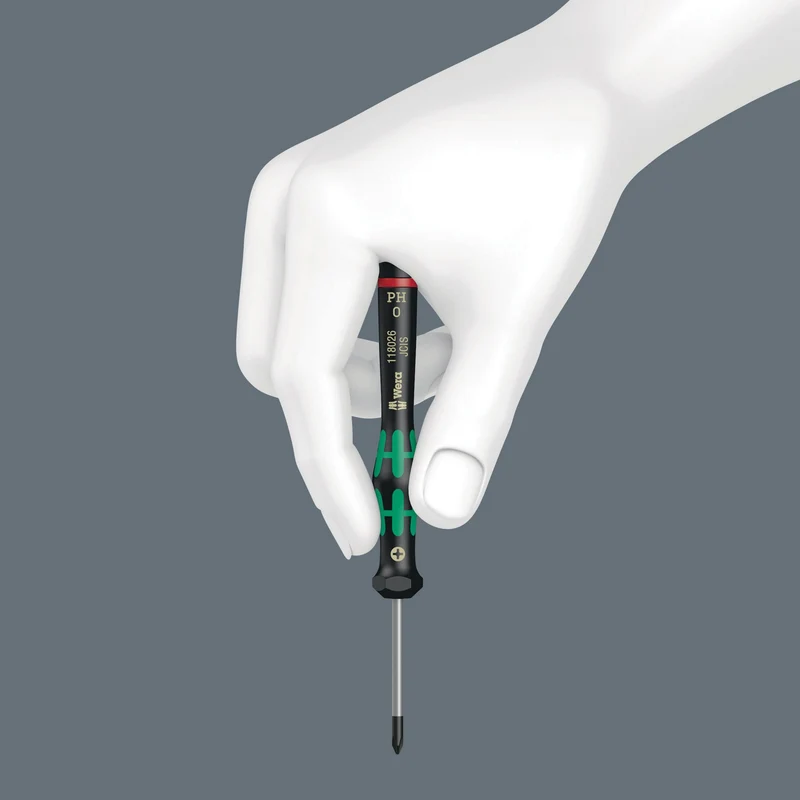WERA Kraftform Micro 12 Electronics 1 Schraubendrehersatz 12-teilig Schlitz in Falttasche