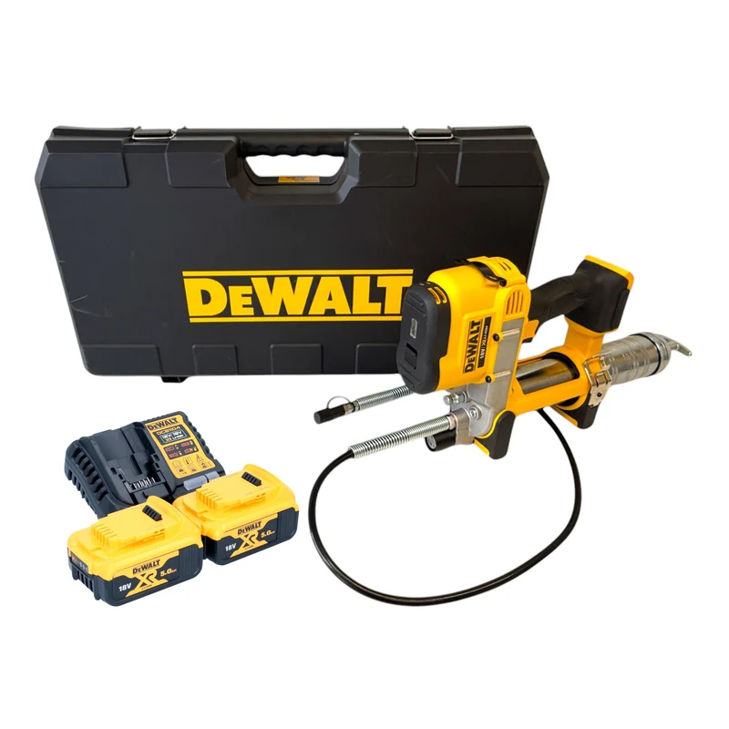 DeWalt DCGG 571 P2K Akku Fettpresse 18 V + 2x Akku 5,0 Ah + Ladegerät