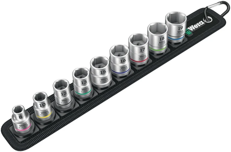 WERA Steckschlüsseleinsatz-Set Belt B 4, 10-teilig, SW 19/8 mm, Antrieb 10 mm (3/8 Zoll)