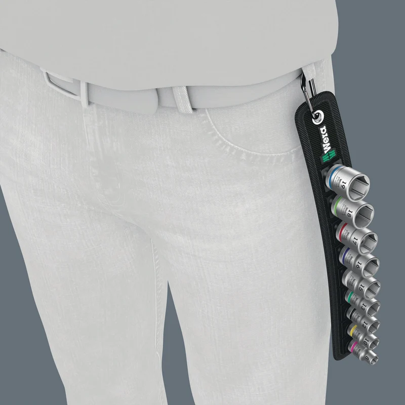 WERA Steckschlüsseleinsatz-Set Belt B 4, 10-teilig, SW 19/8 mm, Antrieb 10 mm (3/8 Zoll)