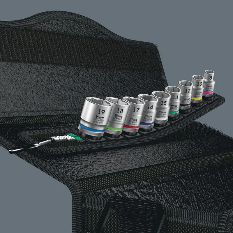 WERA Steckschlüsseleinsatz-Set Belt B 4, 10-teilig, SW 19/8 mm, Antrieb 10 mm (3/8 Zoll)