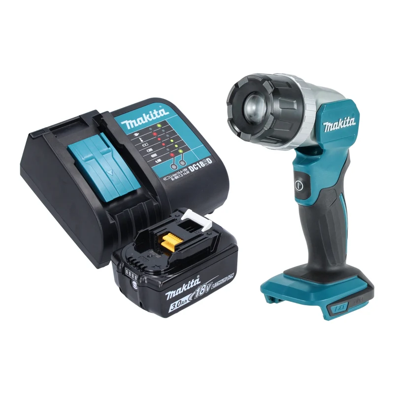 Makita DML 808 SF1 Akku Handstrahler 14,4 / 18 V 190 lm LED + 1x Akku 3,0 Ah + Ladegerät