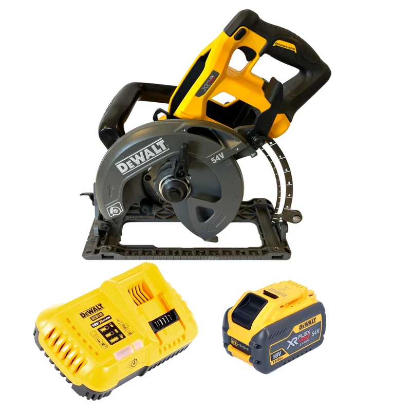 DeWalt DCS 577 Y1 Akku Handkreissäge 54 V FlexVolt 190 mm Brushless + 1x Akku 12,0 Ah + Ladegerät