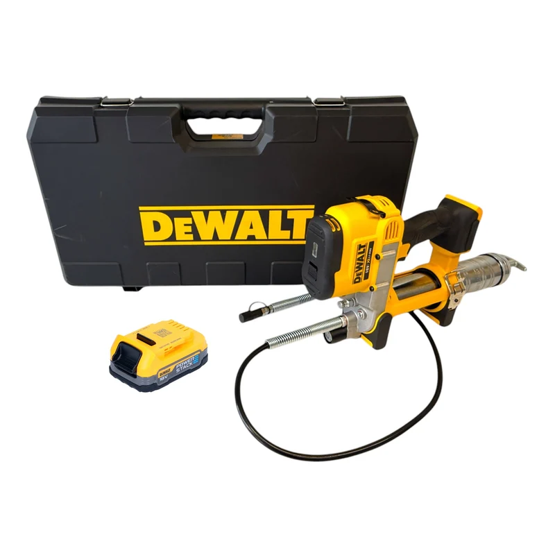 DeWalt DCGG 571 NK Akku Fettpresse 18 V + 1x Powerstack Akku 1,7 Ah - ohne Ladegerät