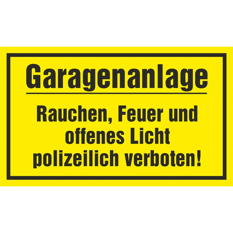 Hinweisschild - Garagenanlage