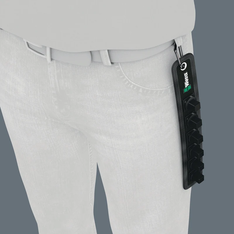 Wera Textilgurt Belt C 6-teilig für 1/2" Nüsse mit Klettstreifen und Karabinerhaken