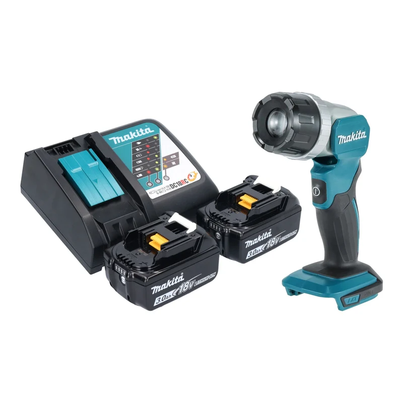 Makita DML 808 RF Akku Handstrahler 14,4 / 18 V 190 lm LED + 2x Akku 3,0 Ah + Ladegerät