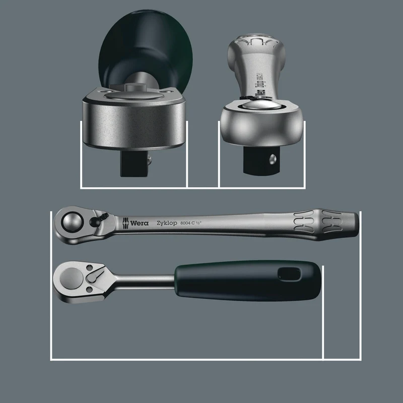 WERA Steckschlüsselsatz 8100 SB HF 1, 13-teilig, 3/8 Zoll, Textilbox, Zyklop Metal Switch