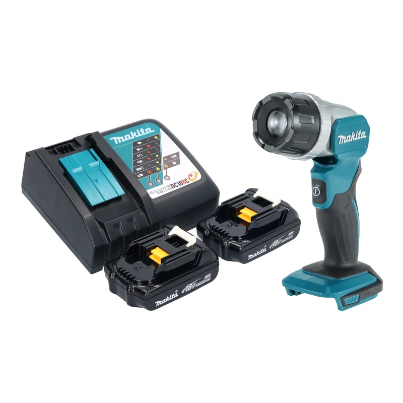 Makita DML 808 RY Akku Handstrahler 14,4 / 18 V 190 lm LED + 2x Akku 1,5 Ah + Ladegerät