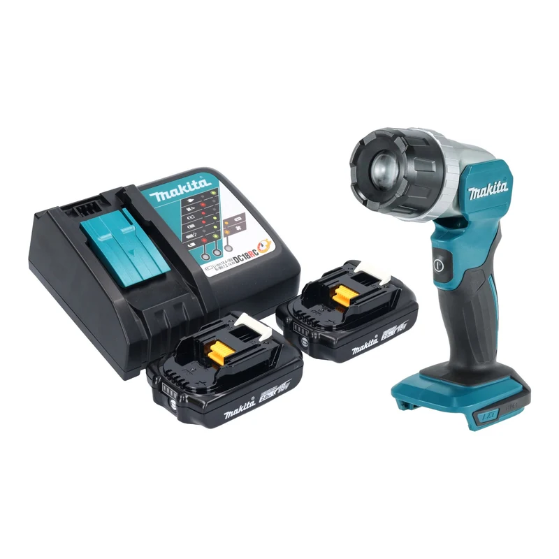 Makita DML 808 RA Akku Handstrahler 14,4 / 18 V 190 lm LED + 2x Akku 2,0 Ah + Ladegerät