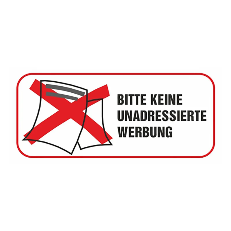 Aufkleber - Bitte keine unadressierte Werbung