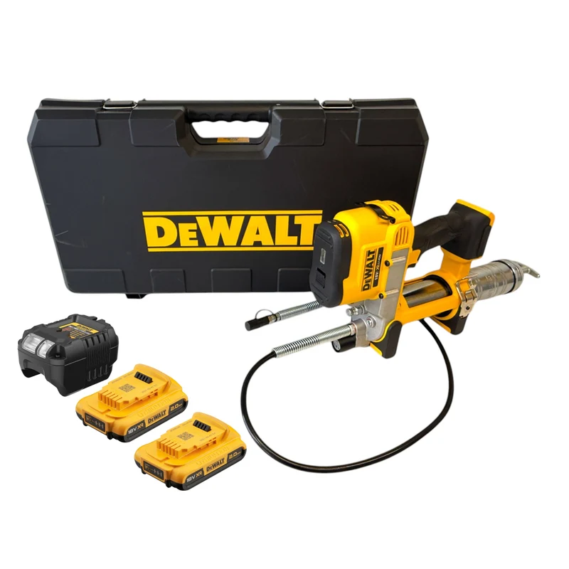 DeWalt DCGG 571 D2K Akku Fettpresse 18 V + 2x Akku 2,0 Ah + Ladegerät