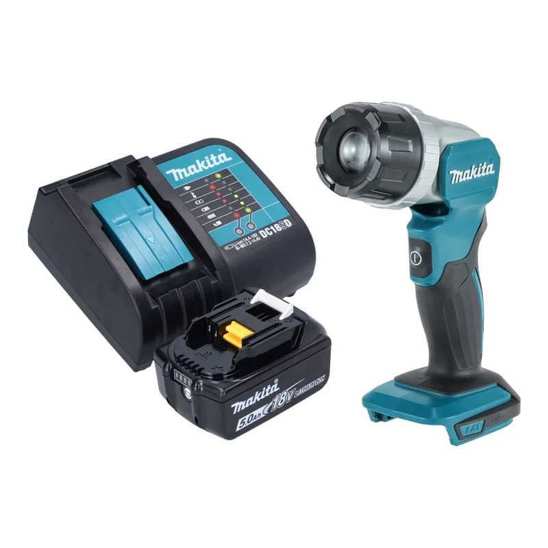 Makita DML 808 ST1 Akku Handstrahler 14,4 / 18 V 190 lm LED + 1x Akku 5,0 Ah + Ladegerät