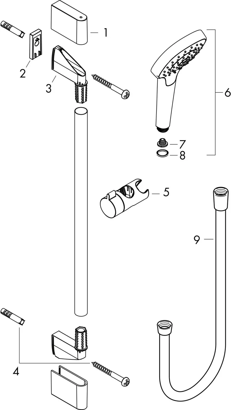 HANSGROHE Brauseset Croma Select S Vario mit Unica Croma Stange, 3 Strahlarten, weiß/chrom