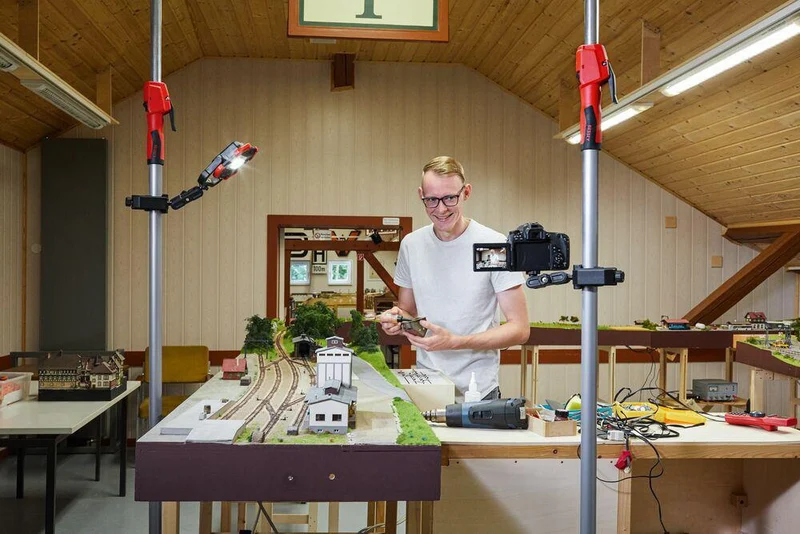 BESSEY Halterung Gewinde 1/4 Zoll – Flexible Montagestützen-Halterung für Laser, Kamera & Bauleuchte