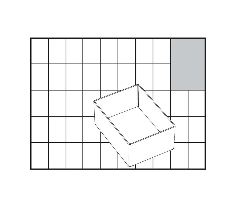 raaco Einsatz 80 BA7-1, 79x109x69 mm, transparent, 16 Stück, Regalzubehör