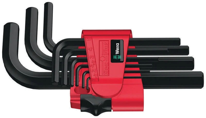 WERA Winkelschraubendrehersatz 950/9 Hex-Plus 7, 9-teilig, metrisch, BlackLaser, CV-Molybdän