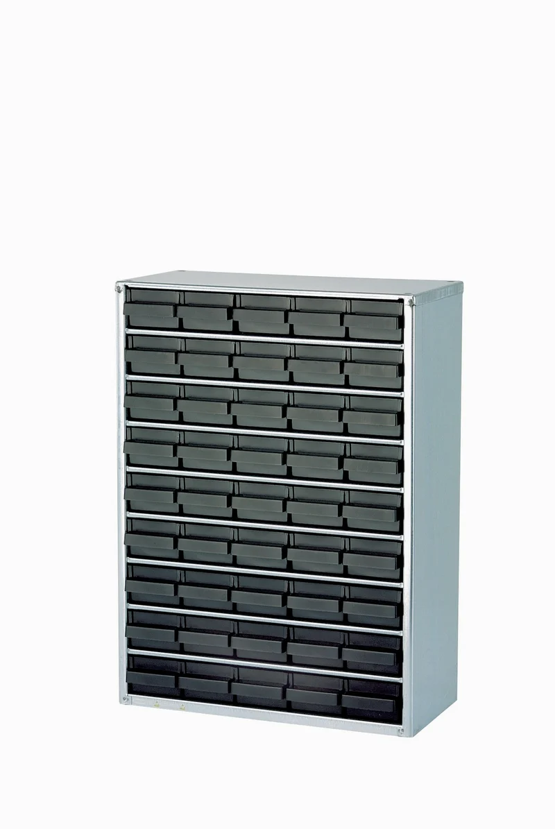 raaco ESD Stahlmagazin 945-00 mit 45 Schubladen, leitfähig, inkl. Erdungskabel