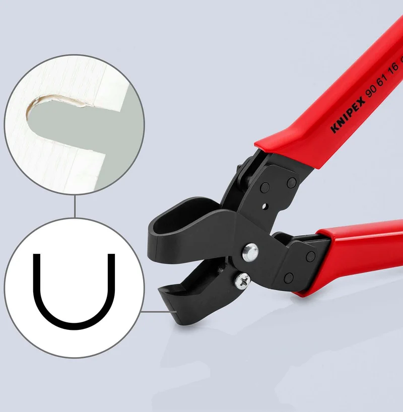 KNIPEX Ausklinkzange 250 mm – Schnittbreite 16 mm, Schnitttiefe 32 mm, mit Kunststoffhüllen