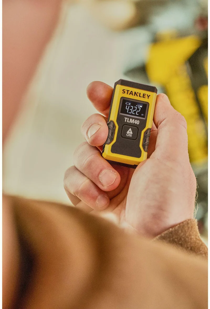 STANLEY Laserentfernungsmesser TLM 40 12 m ± 6 mm IP54 – Präzise Messung mit Ein-Knopf-Bedienung