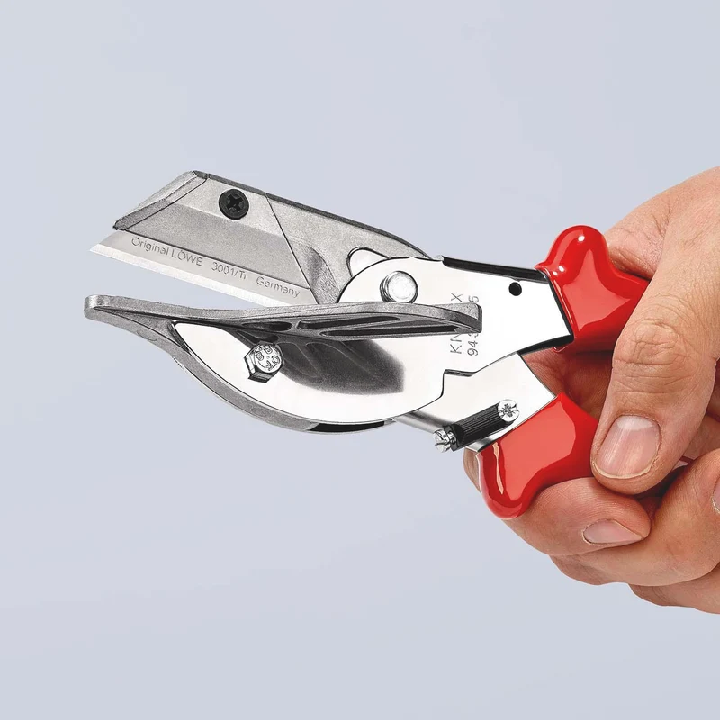 KNIPEX Gehrungsschere 215 mm – Präzise 45°-Schnitte für Kunststoff, Gummi & Holzprofile