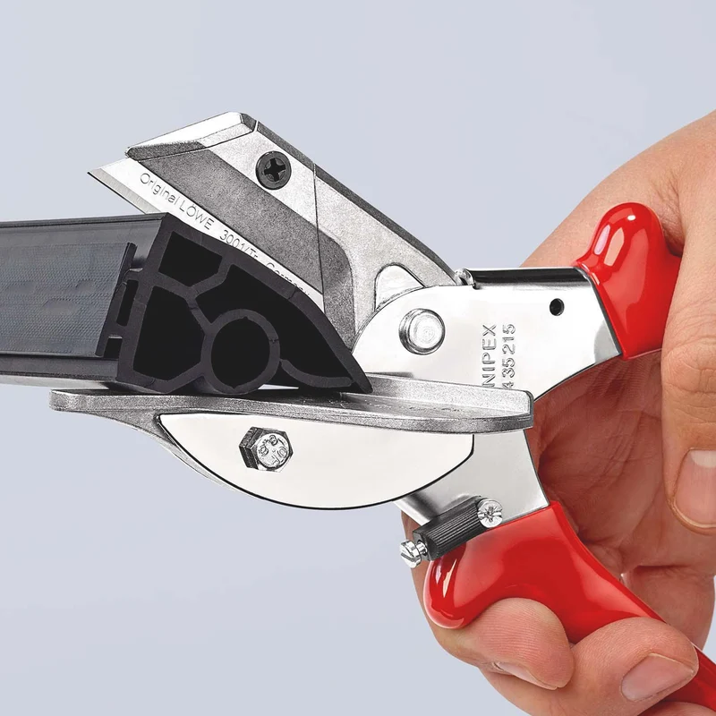 KNIPEX Gehrungsschere 215 mm – Präzise 45°-Schnitte für Kunststoff, Gummi & Holzprofile