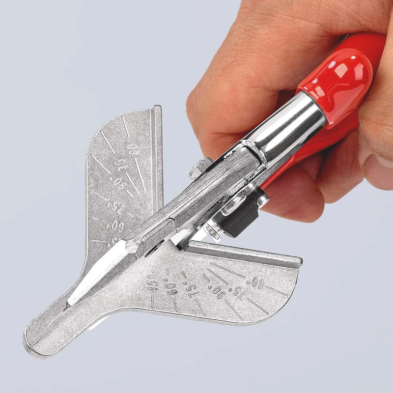 KNIPEX Gehrungsschere 215 mm – Präzise 45°-Schnitte für Kunststoff, Gummi & Holzprofile