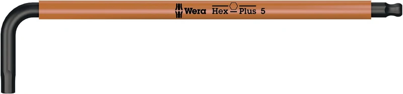 Wera Winkelschlüssel 950 SPKL HF Innen-6-kant SW 5 mm mit Kugelkopf und Haltefunktion, schlauchummantelt