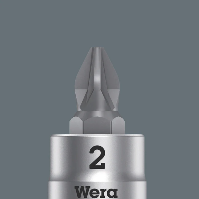 WERA Schraubendrehereinsatz 8755 A Pozidriv PZ 3, 1/4 Zoll Antrieb, 28 mm, mattverchromt