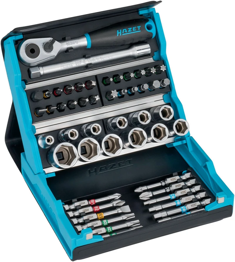 HAZET Steckschlüssel- und Bitsortiment SmartCase 2200SC-2, 50-teilig, 1/4″