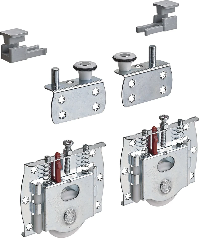 HETTICH Montagesatz Profil LN16+ Metall/Kunststoff 24 mm für Schiebetüren bis 80 kg